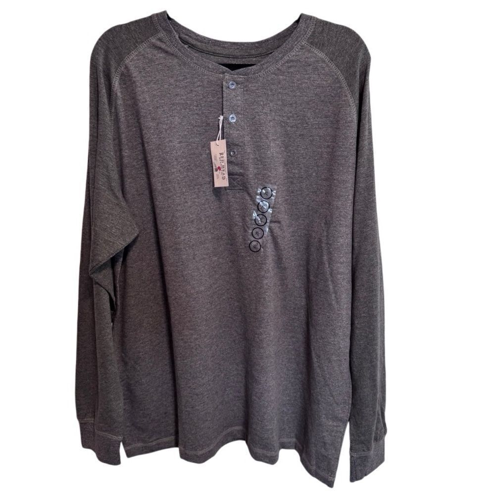 NWT- RedHead- Gray's Creek Moss Green Raglan Long-Sleeve Henley for Men Size XL